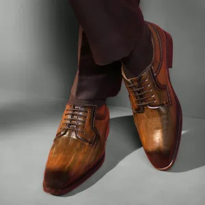 DERBY LACE-UPS WITH BRUSHED PATINA