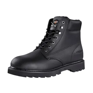Diamondback Work Boots, 12, Medium W, Black, Leather Upper, Lace-Up, Steel Toe, With Lining