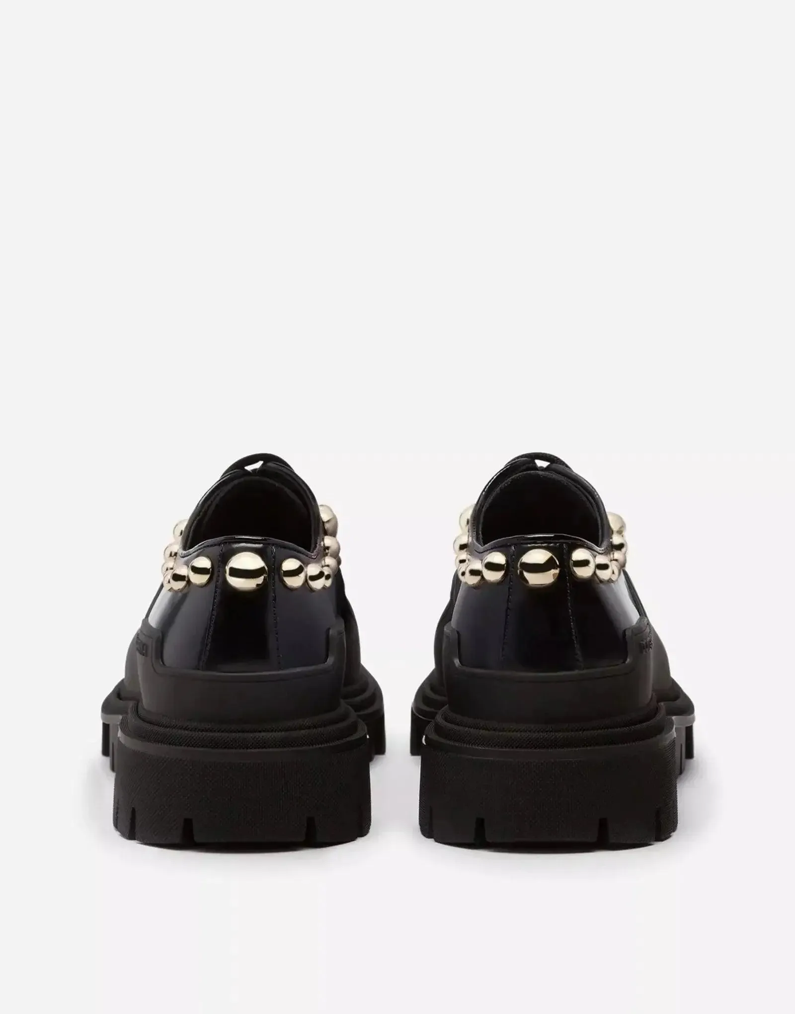 Dolce & Gabbana Black Embellished Derby Shoes