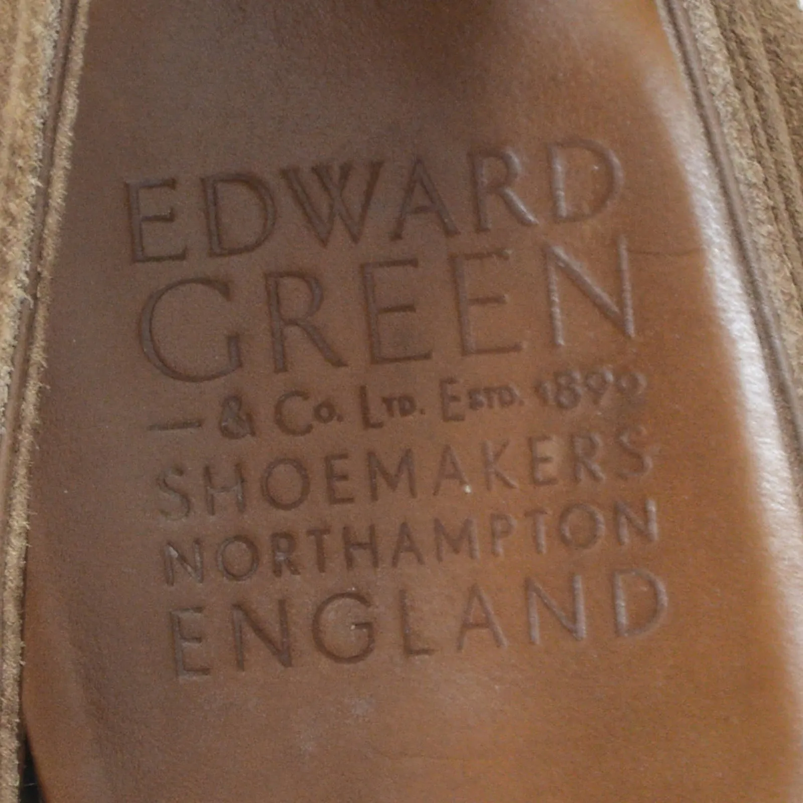 EDWARD GREEN Last 888 Mole Suede Leather 3 Eyelet Derby Dress Shoes UK 8.5 US 9