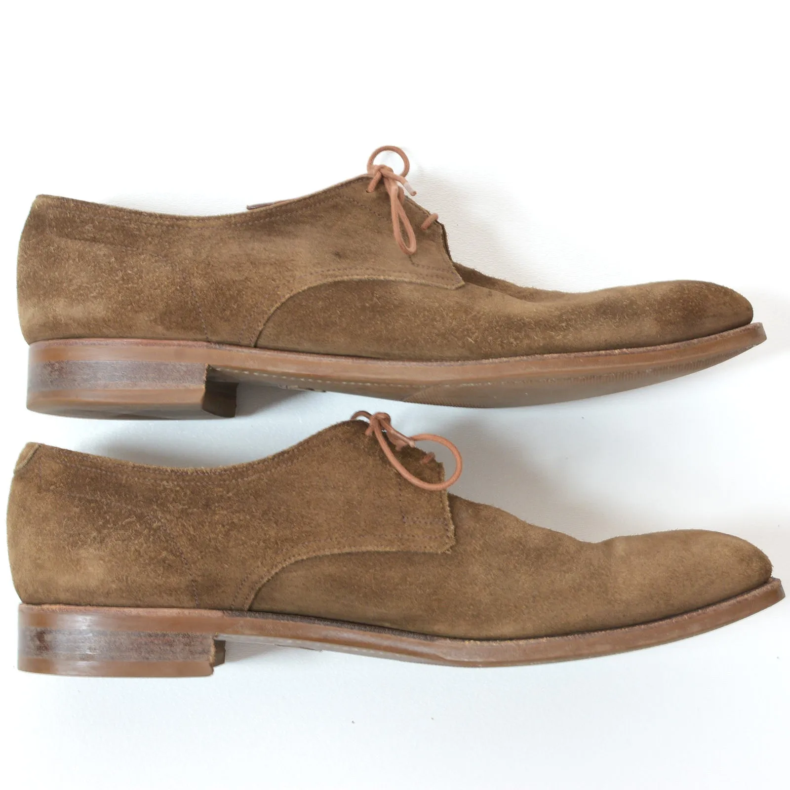 EDWARD GREEN Last 888 Mole Suede Leather 3 Eyelet Derby Dress Shoes UK 8.5 US 9
