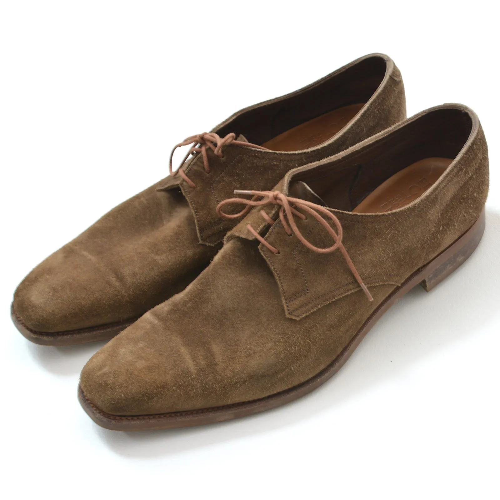 EDWARD GREEN Last 888 Mole Suede Leather 3 Eyelet Derby Dress Shoes UK 8.5 US 9