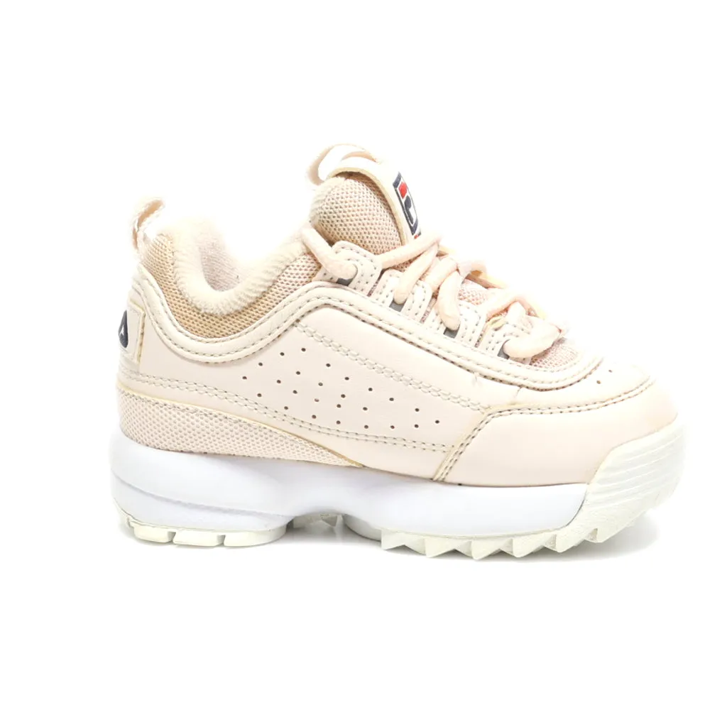 Fila Disruptor Ii Sport Shoes Leather Pink Colour For Kids