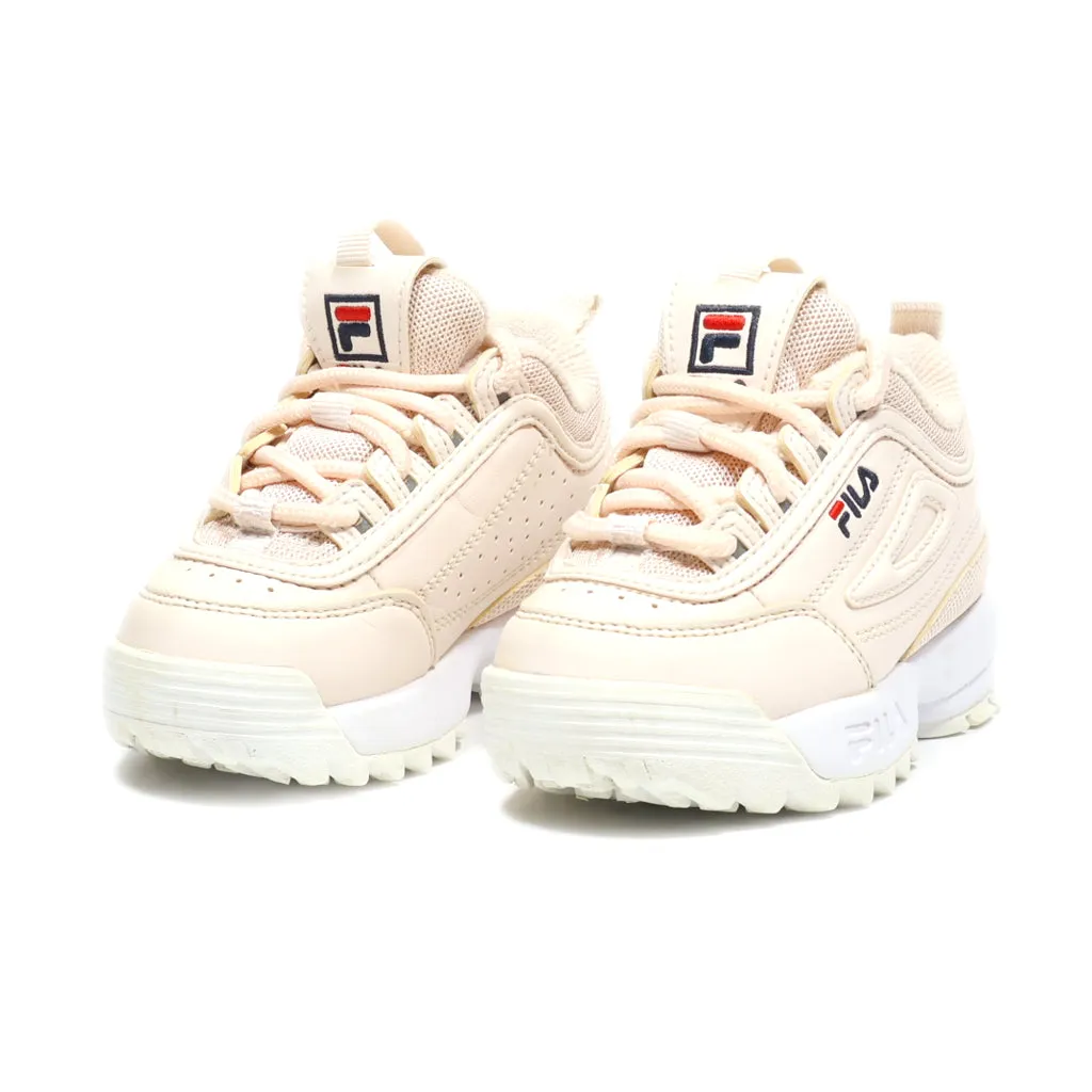 Fila Disruptor Ii Sport Shoes Leather Pink Colour For Kids
