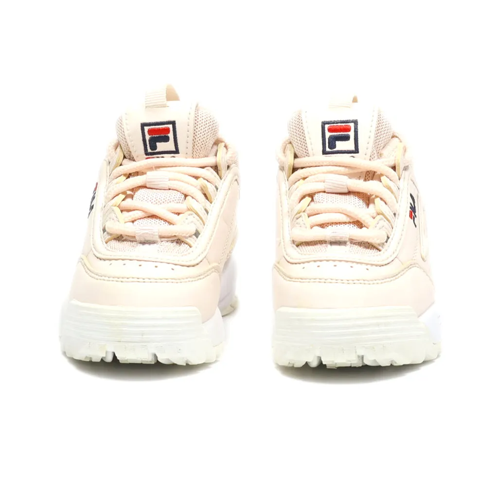 Fila Disruptor Ii Sport Shoes Leather Pink Colour For Kids
