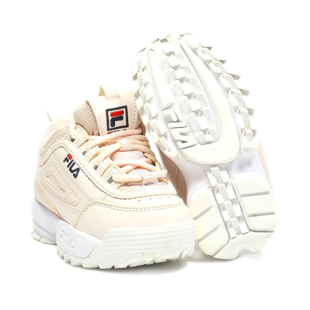 Fila Disruptor Ii Sport Shoes Leather Pink Colour For Kids