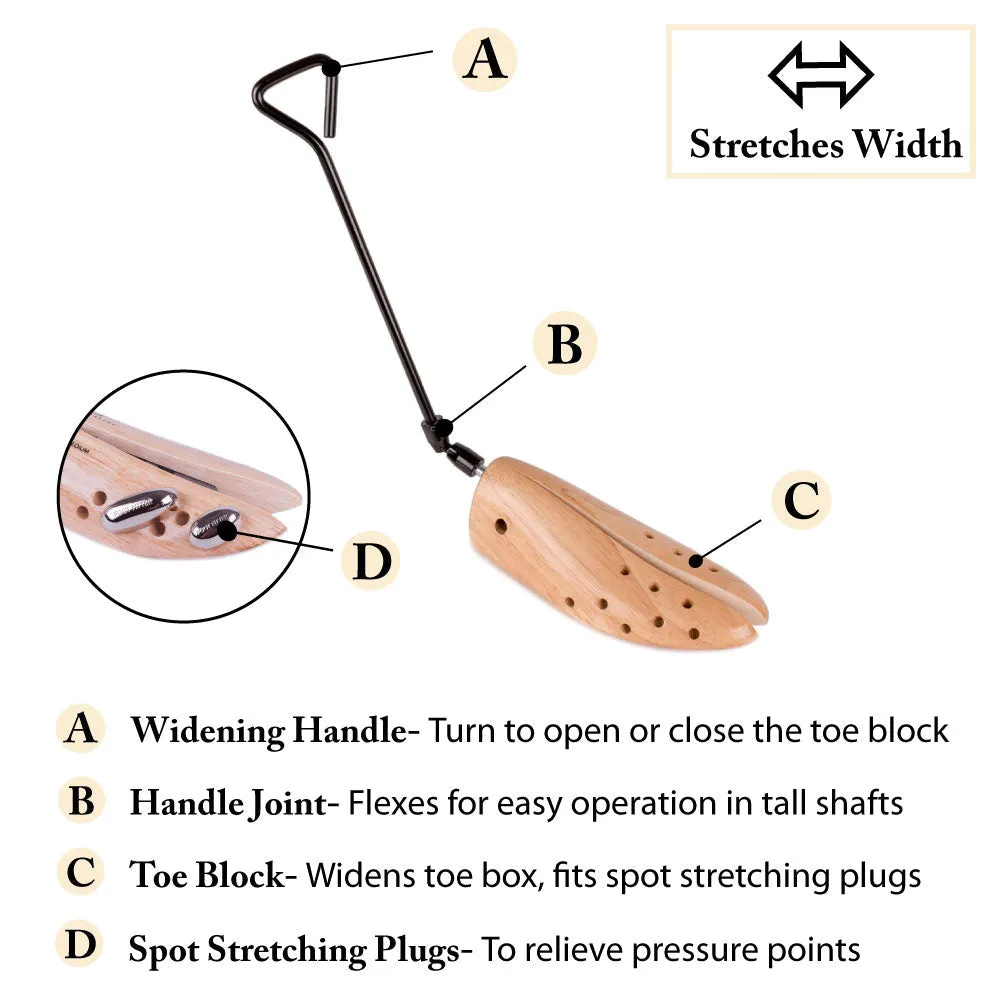 FootFitter Best Professional Boot Stretcher Set - Pair of Boot Stretcher