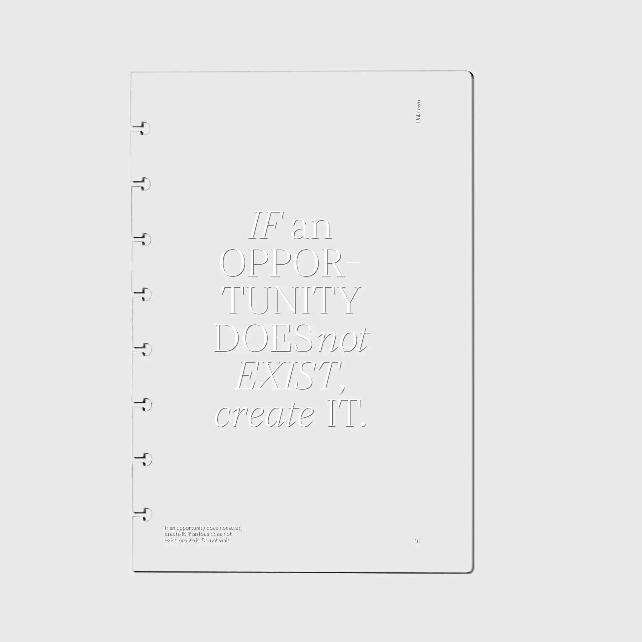 Glass Plastic Discbound Notebook Cover | Opportunity | Half Letter Discbound