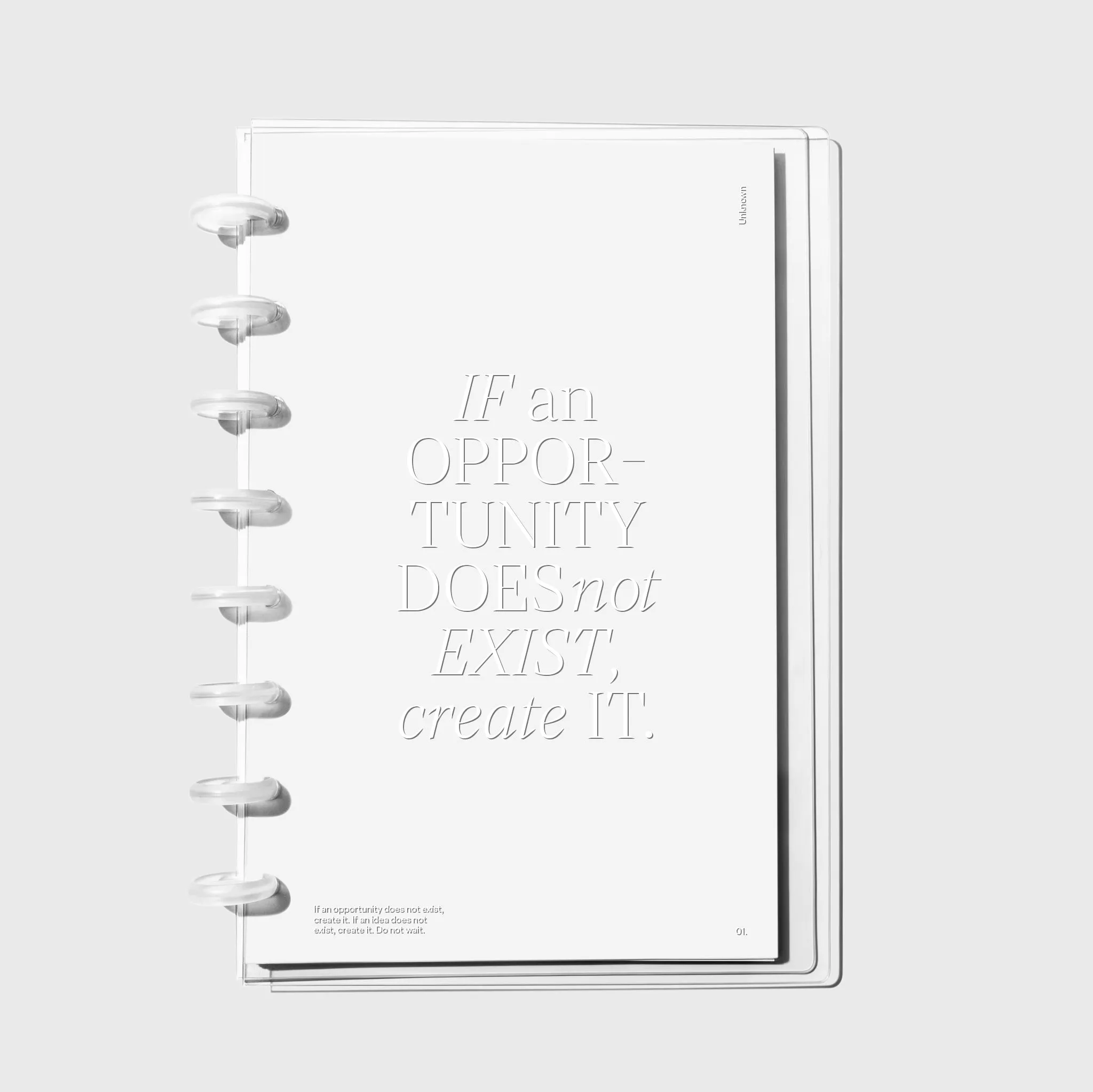 Glass Plastic Discbound Notebook Cover | Opportunity | Half Letter Discbound