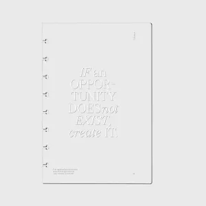 Glass Plastic Discbound Notebook Cover | Opportunity | Half Letter Discbound
