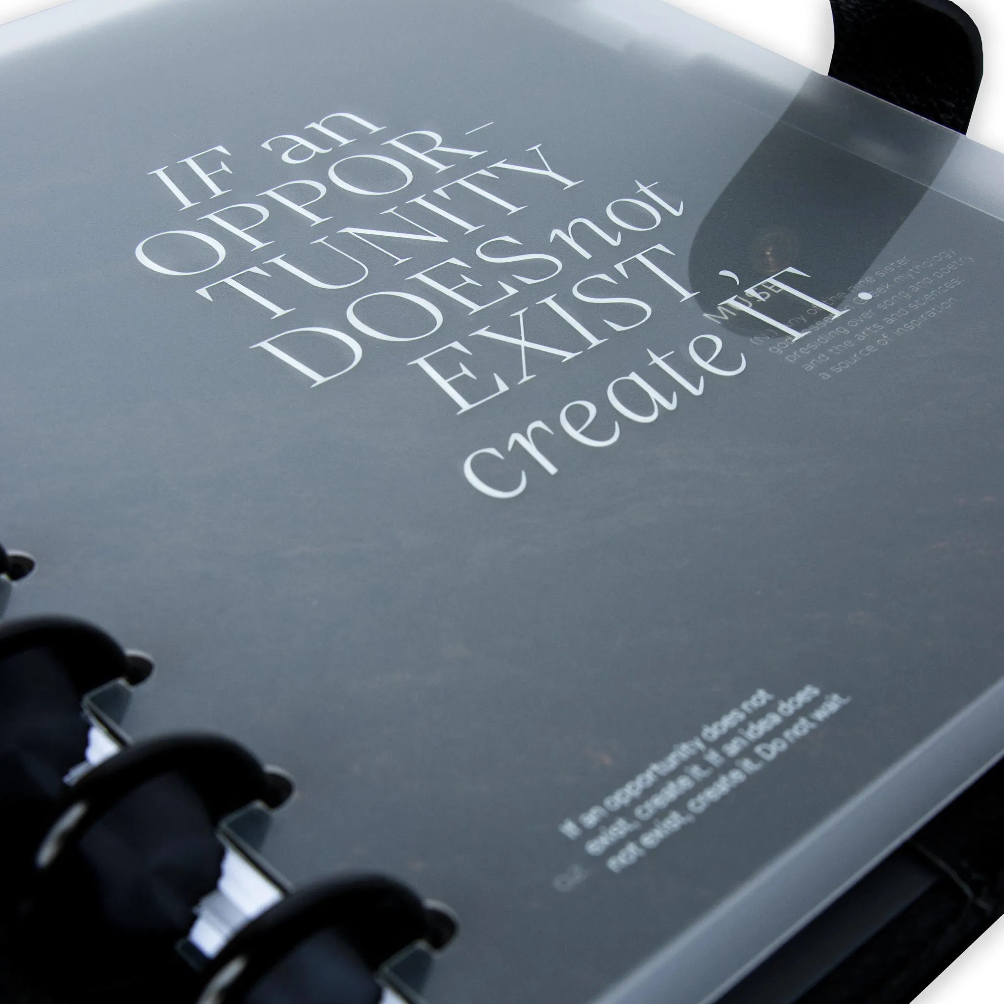 Glass Plastic Discbound Notebook Cover | Opportunity | Half Letter Discbound