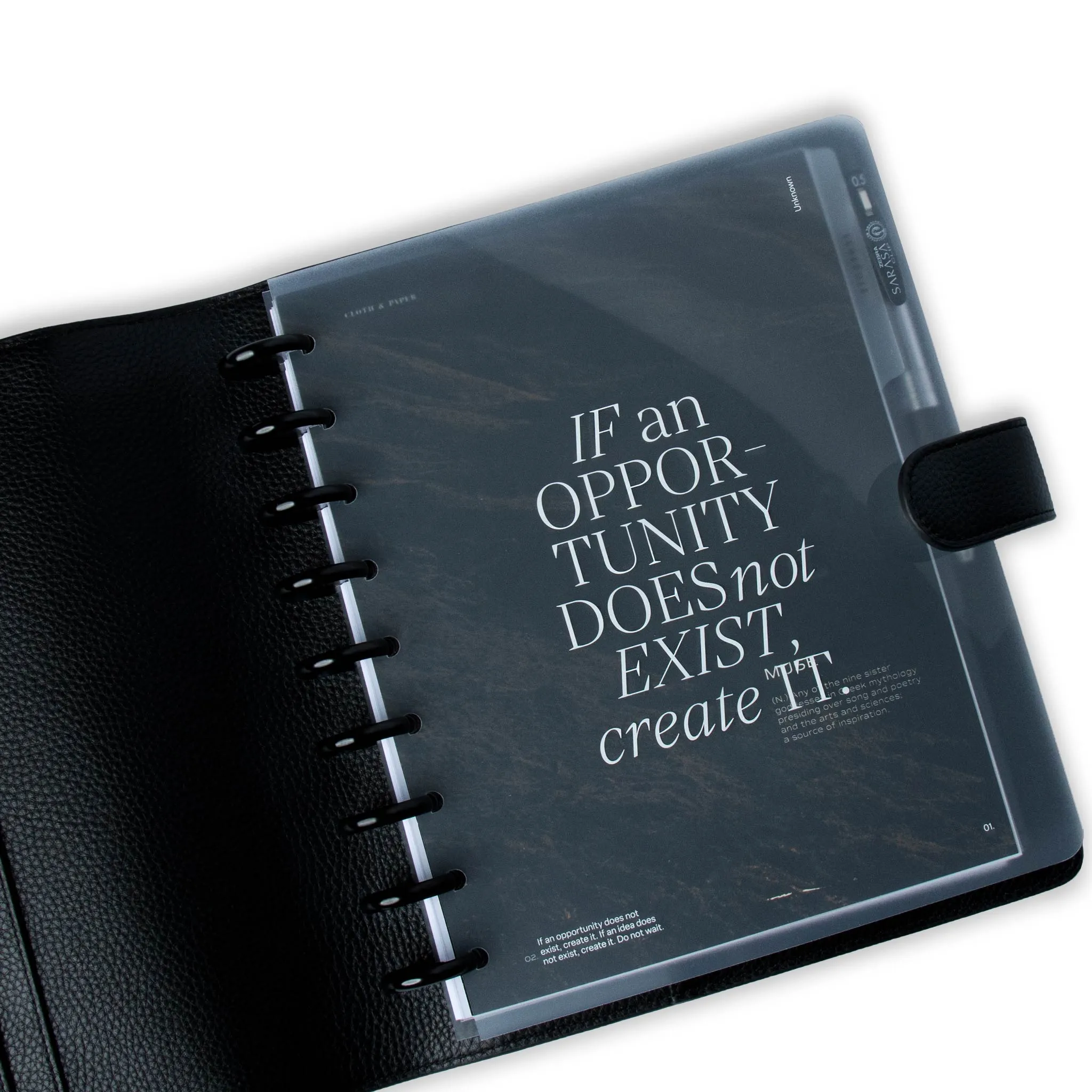 Glass Plastic Discbound Notebook Cover | Opportunity | Half Letter Discbound