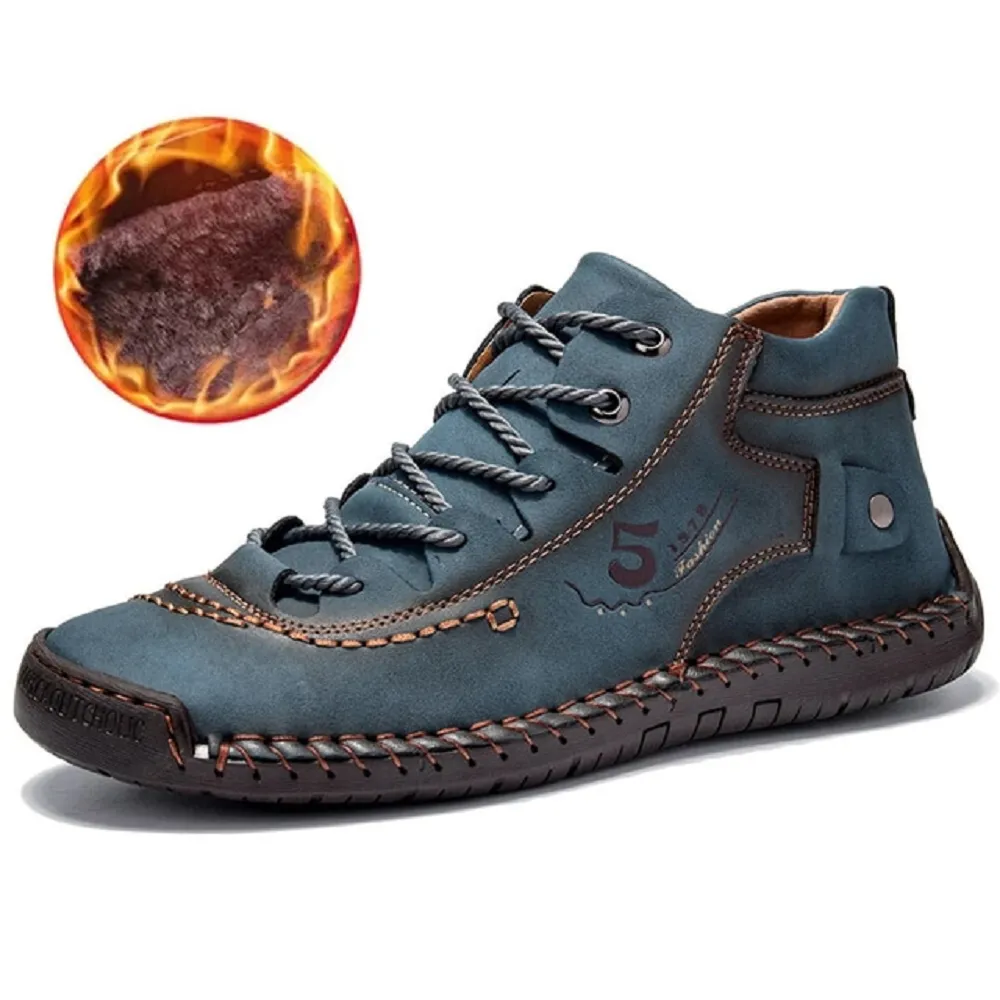 Handmade leather winter loafers moccasins shoes