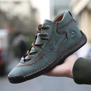Handmade leather winter loafers moccasins shoes