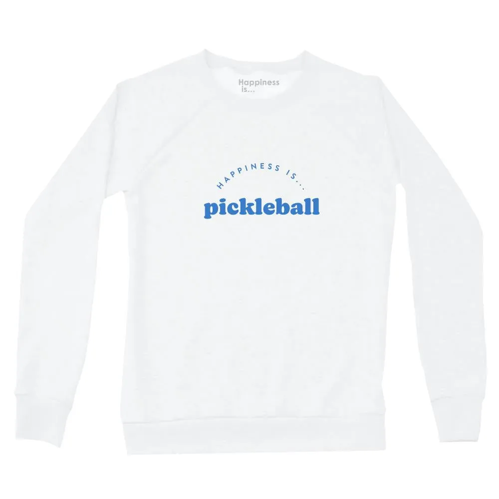 Happiness Is... Women's Pickleball Sweatshirt - White