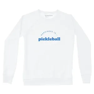 Happiness Is... Women's Pickleball Sweatshirt - White