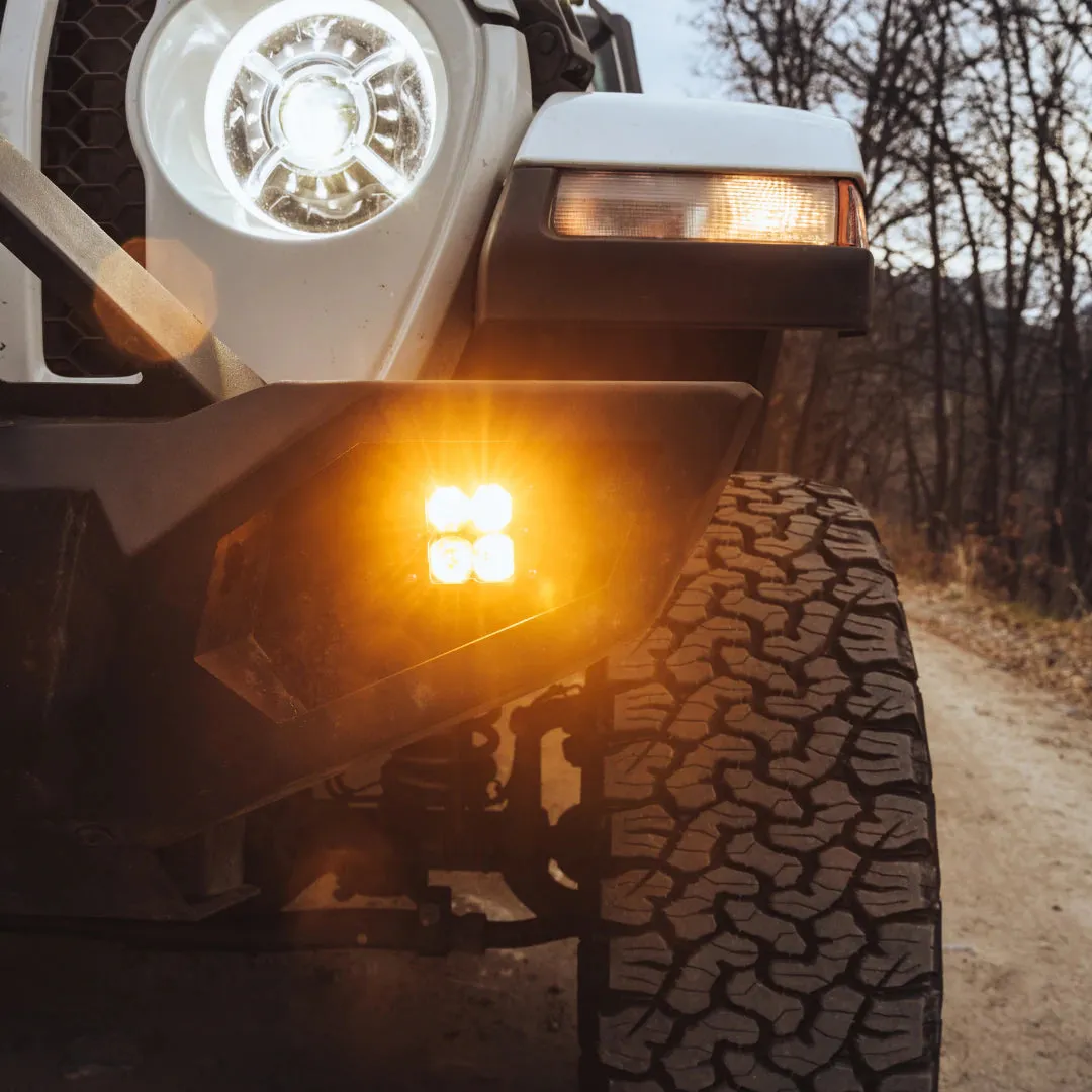 Heretic Non Sport Plastic Bumper Fog Light Kit Clear Lens For Jeep JK Rubicon JL/JT