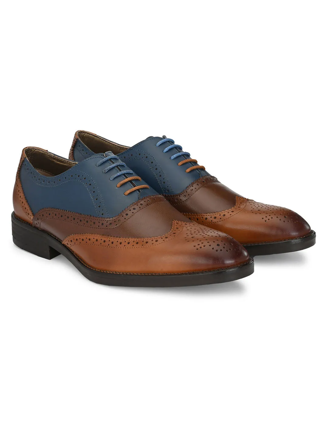 HITZ3004 Men's Tan Leather Formal  Lace-Up Shoes