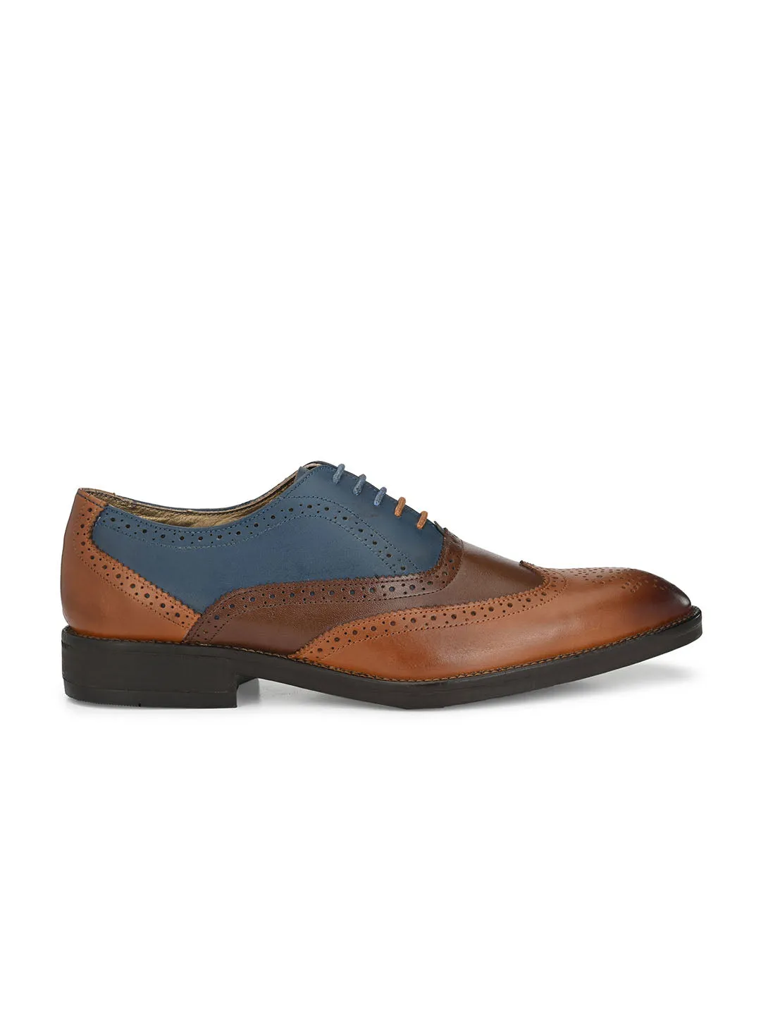 HITZ3004 Men's Tan Leather Formal  Lace-Up Shoes