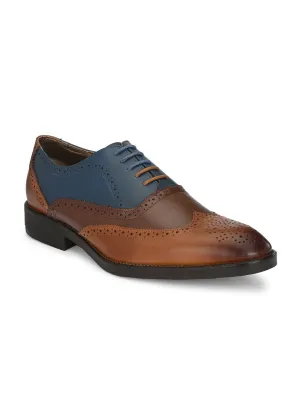 HITZ3004 Men's Tan Leather Formal  Lace-Up Shoes