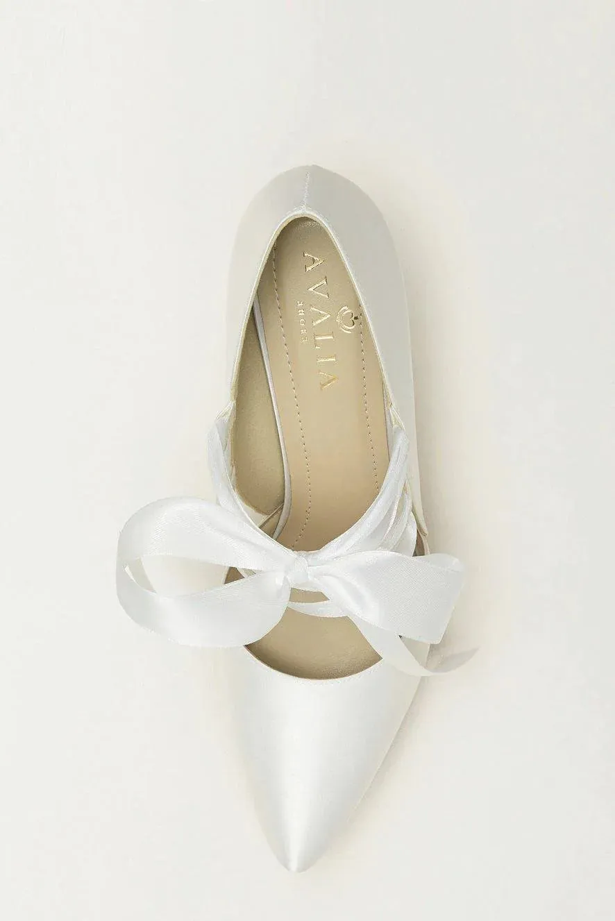 Ivory Satin Wedding Shoe, High Heel Wedding Shoes, Size 8 **SALE**