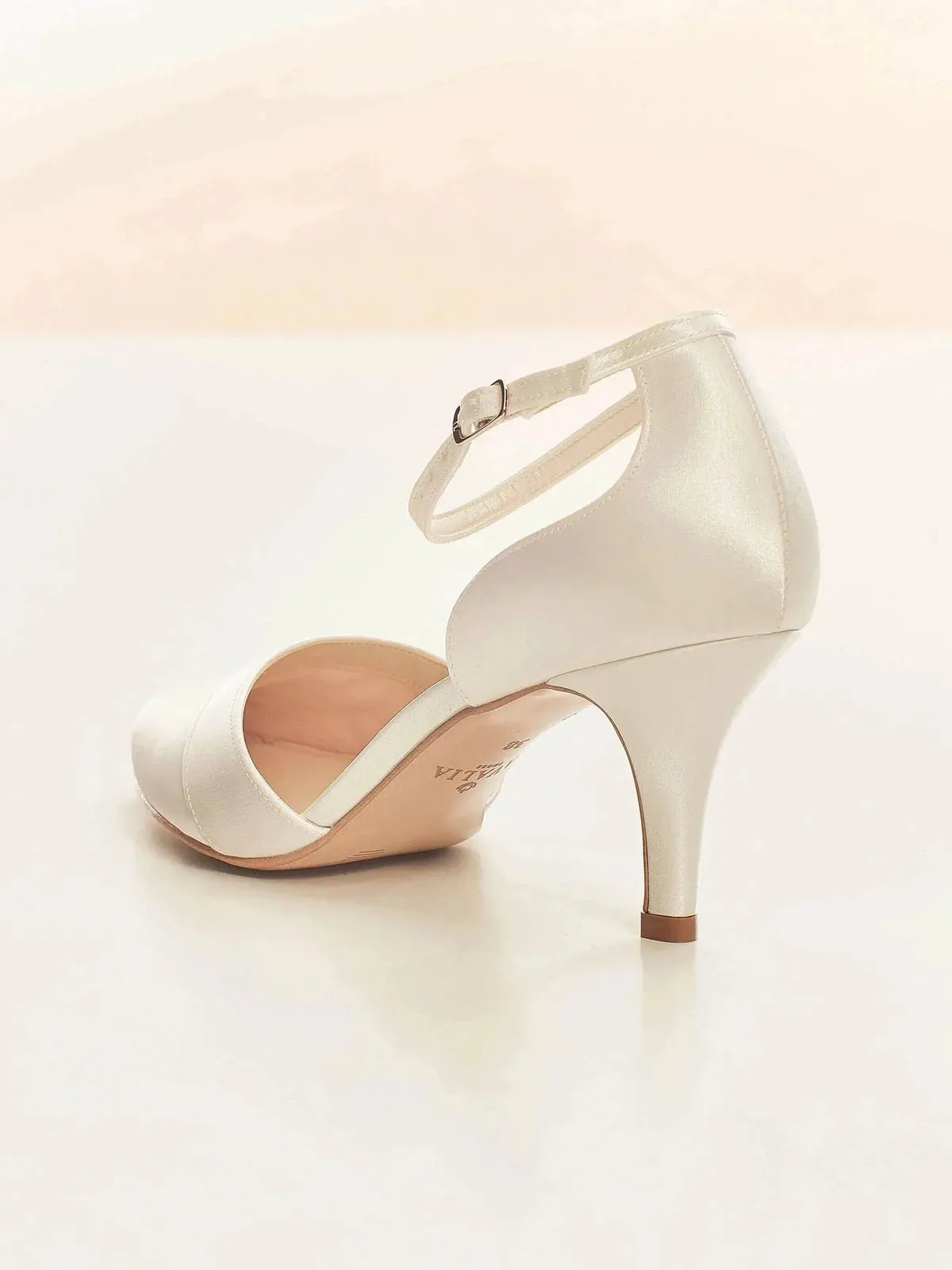 Ivory Satin Wedding Shoes, Low Heel Bridal Shoes MIRA, Size 4 ***SALE***