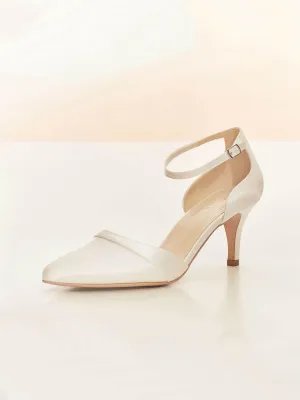 Ivory Satin Wedding Shoes, Low Heel Bridal Shoes MIRA, Size 4 ***SALE***