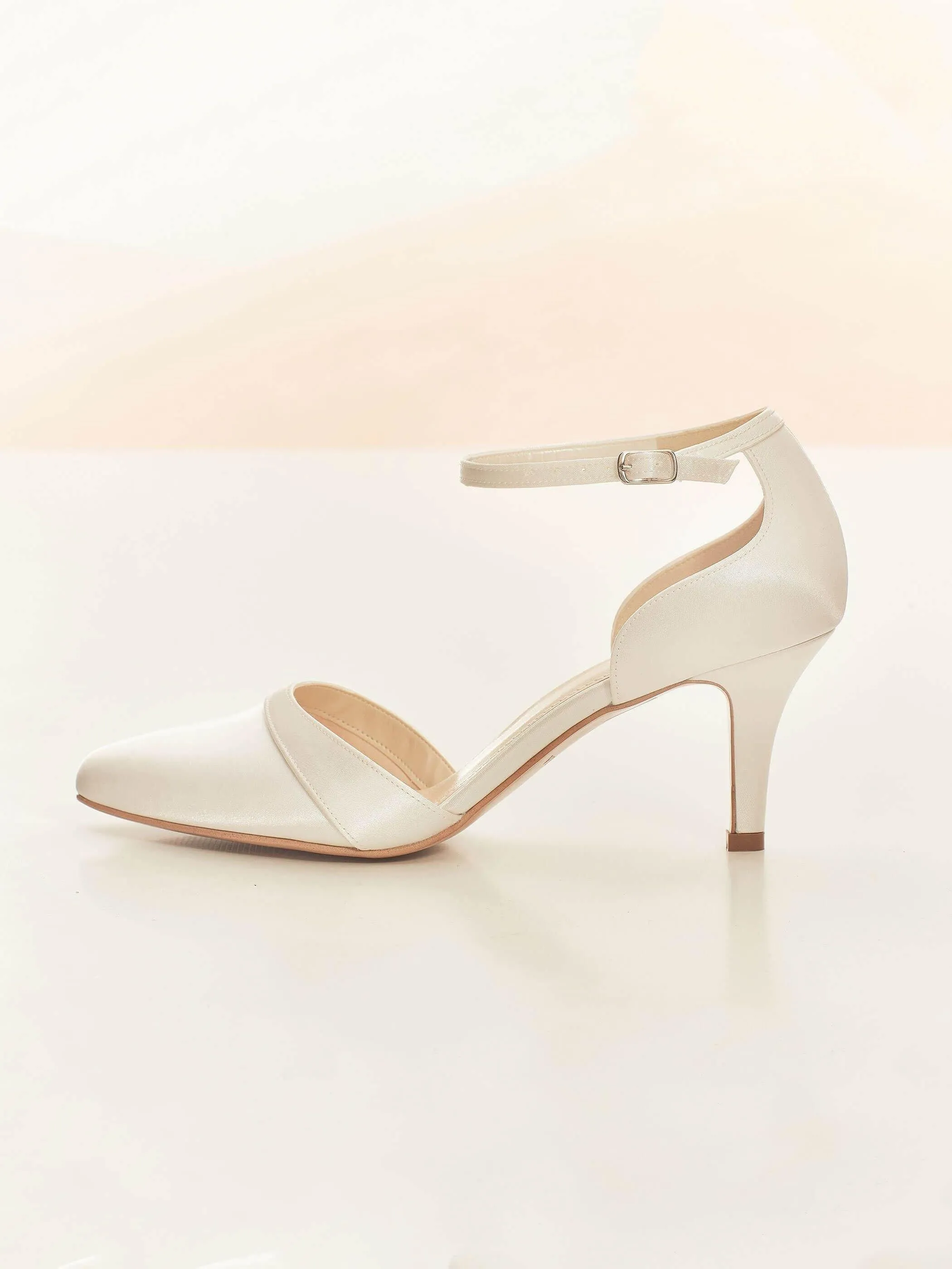 Ivory Satin Wedding Shoes, Low Heel Bridal Shoes MIRA, Size 4 ***SALE***
