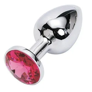 Jewelled Smooth Metal Butt Plug