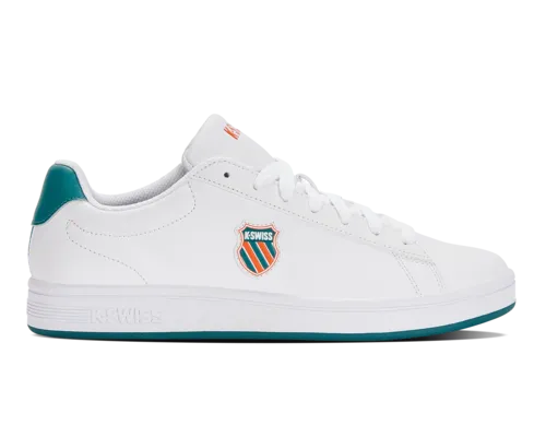 K-Swiss Men's Court Shield White Scarlet Ibis Deep Lake Shoes