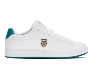 K-Swiss Men's Court Shield White Scarlet Ibis Deep Lake Shoes