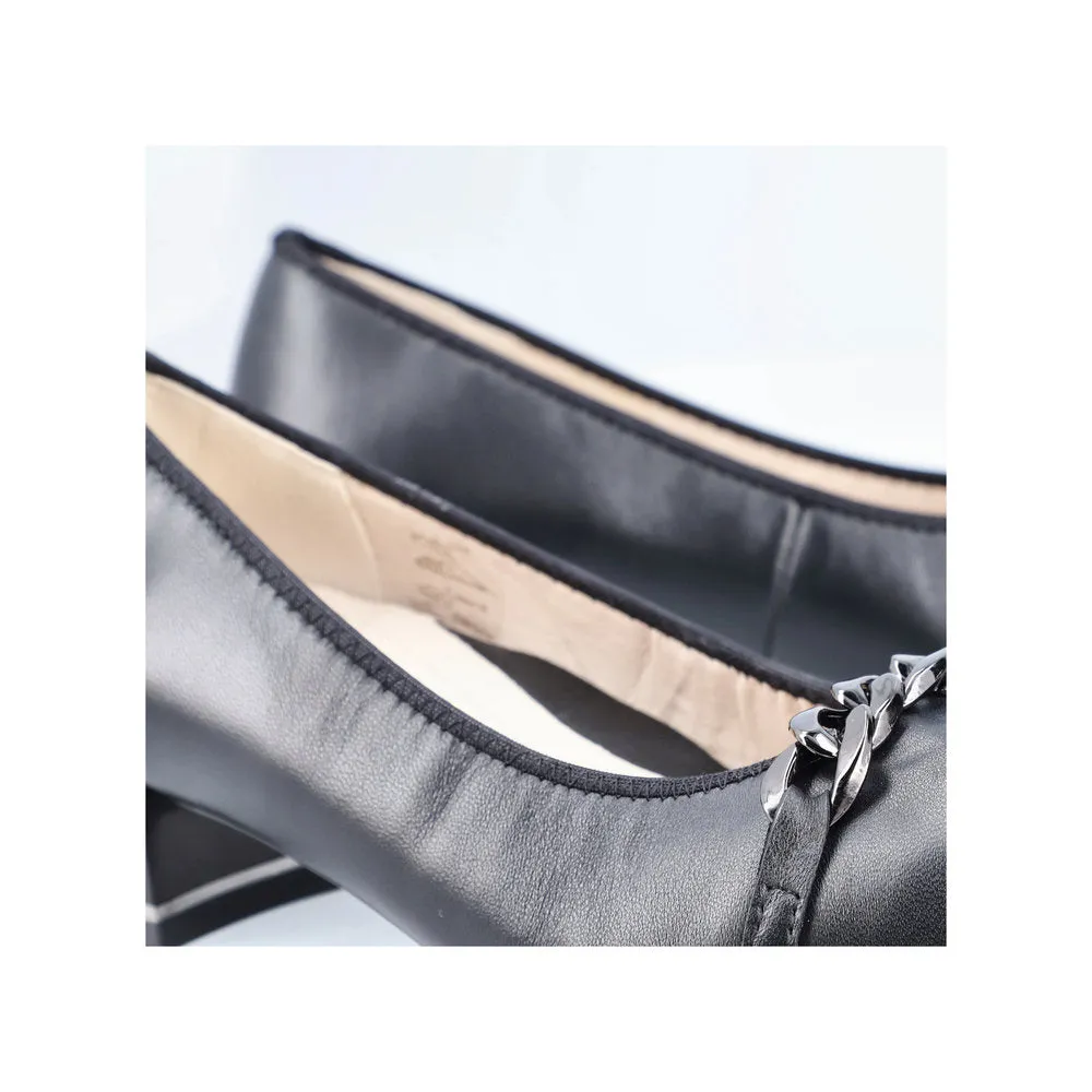 Ladies Black Leather Rieker Shoes Low Heel Court 45069-00 sale