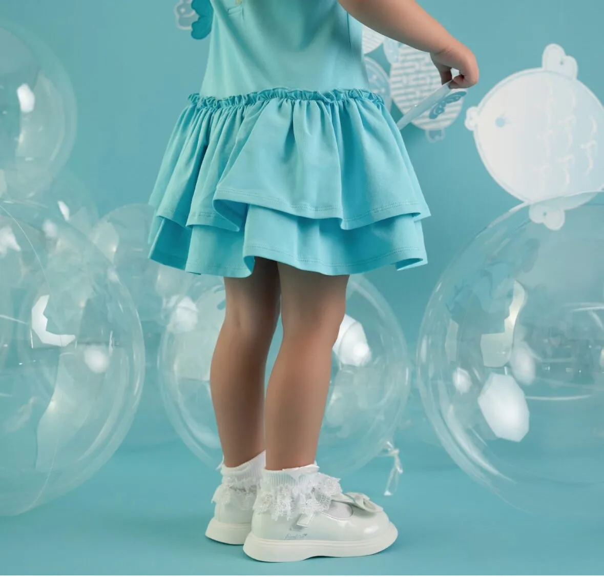 Little A 1001 Bright White Double Bow Shoe