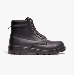 M569A Unisex Leather Safety Boots Black