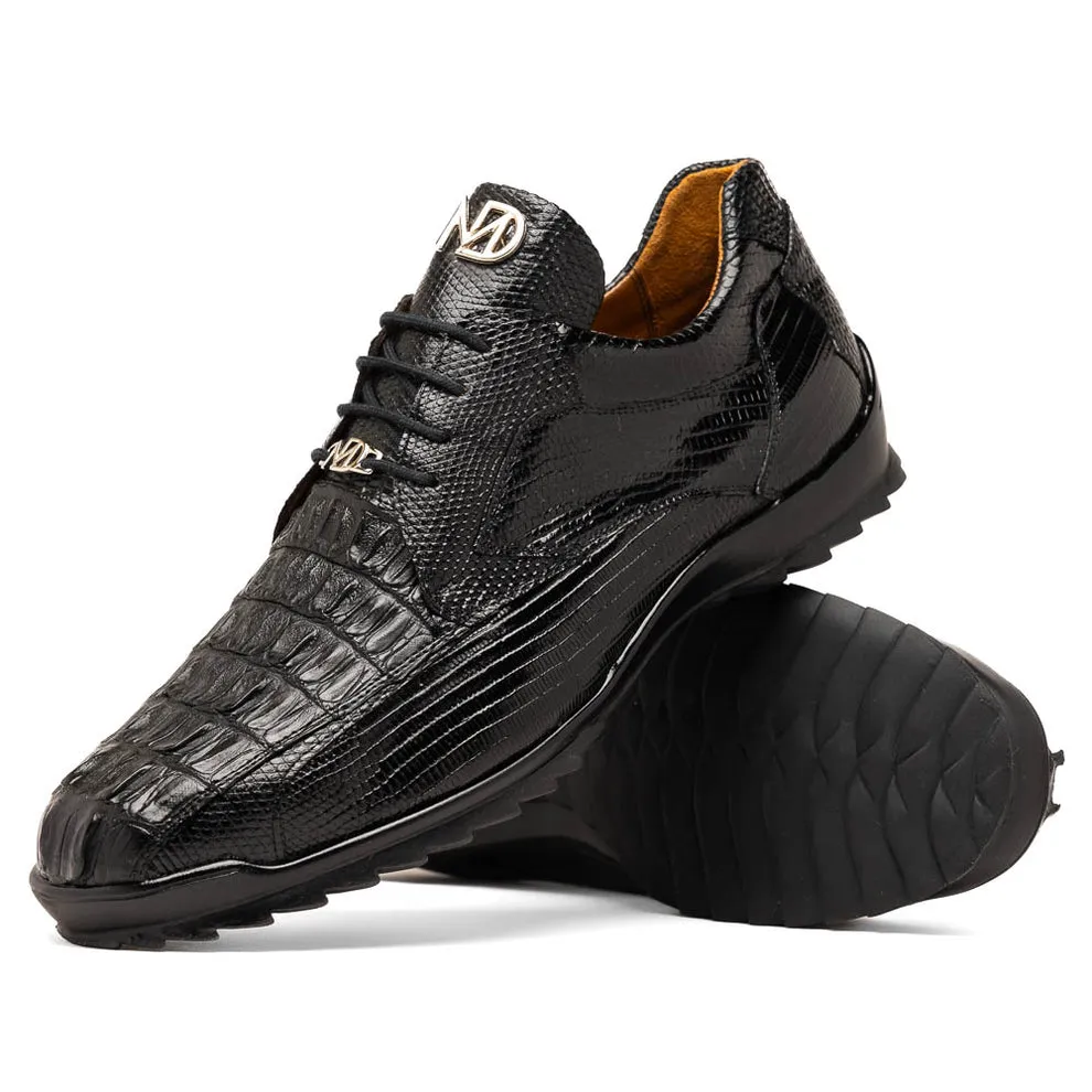 Marco Di Milano Crater Men's Shoes Exotic Crocodile / Lizard Derby Sneakers (MDM1190)