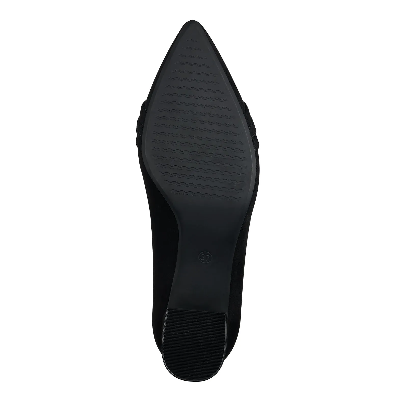 Marco Tozzi Black Block Heeled Court Shoe