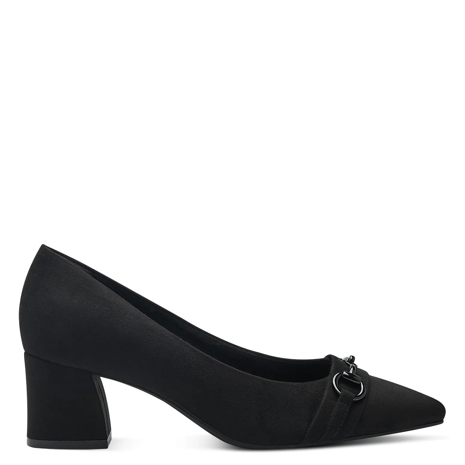 Marco Tozzi Black Block Heeled Court Shoe