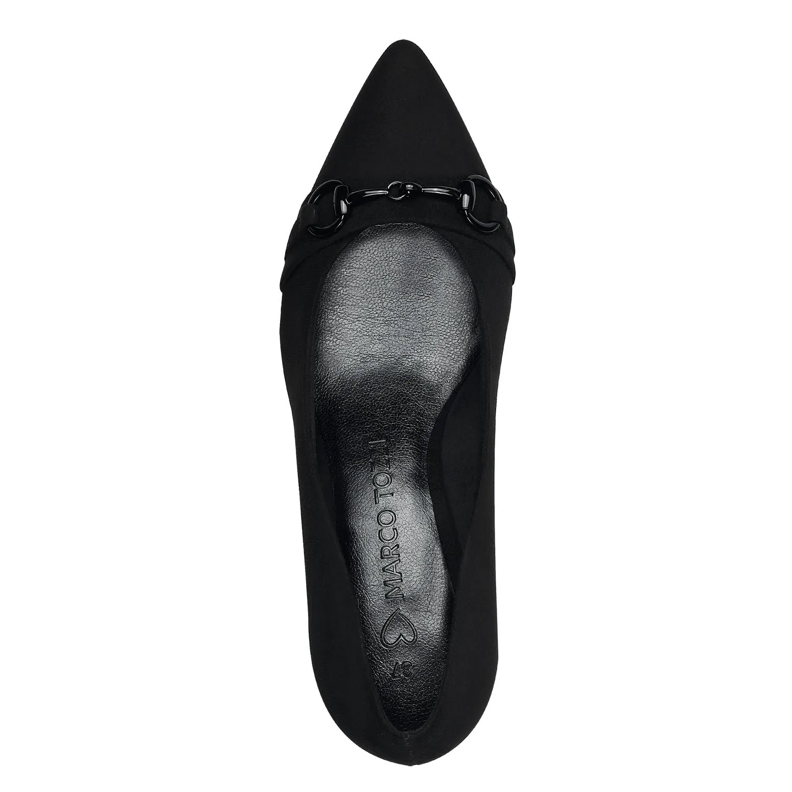 Marco Tozzi Black Block Heeled Court Shoe