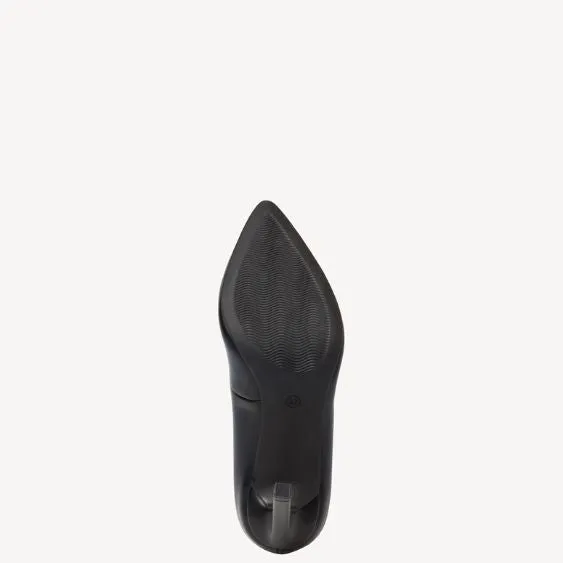 Marco Tozzi Black Matt Court Shoe