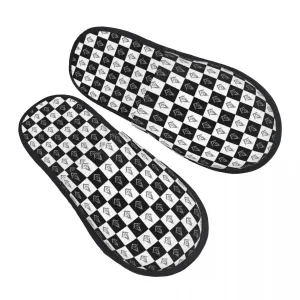 Master Mason Blue Lodge Slipper - Checkered Pattern Square & Compass G