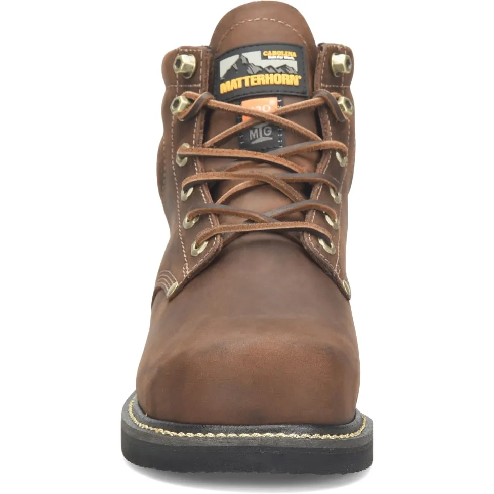 Matterhorn  Men's D30 6" Steel Toe WP Metguard Work Boot -Brown- MT2520