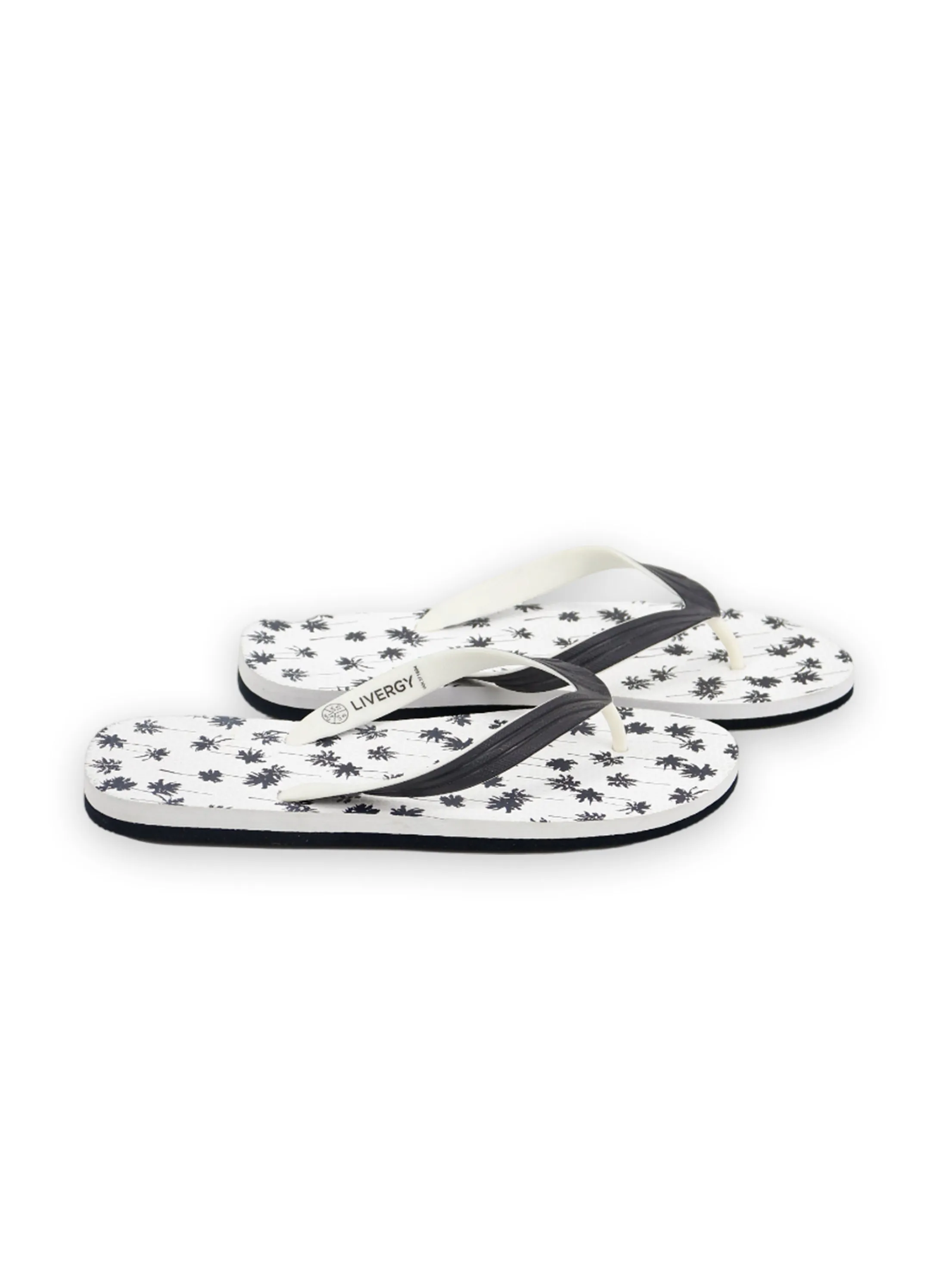 Men's Printed Slippers,White