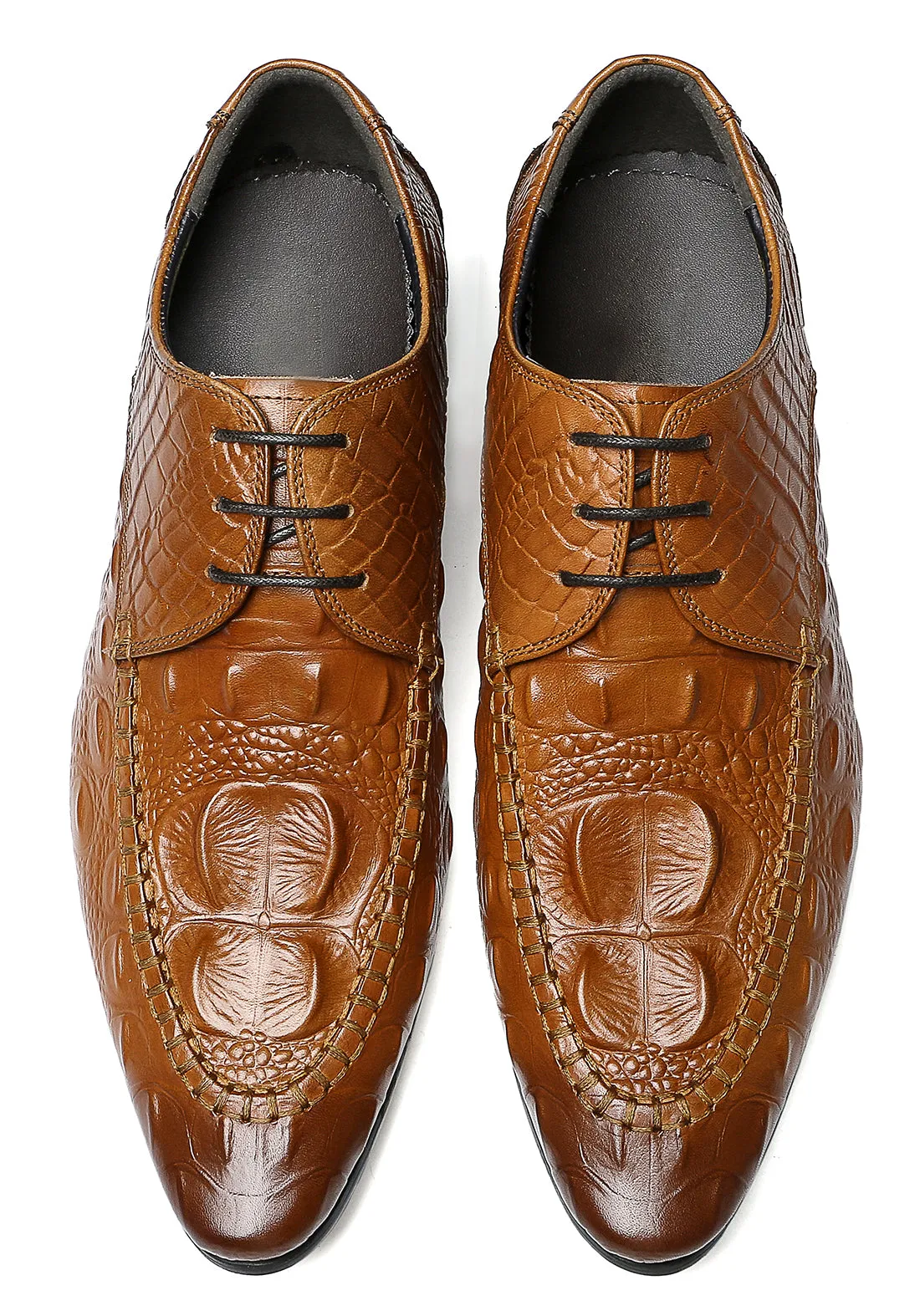 Men's Wing Tip Lace-up Leather Derby
