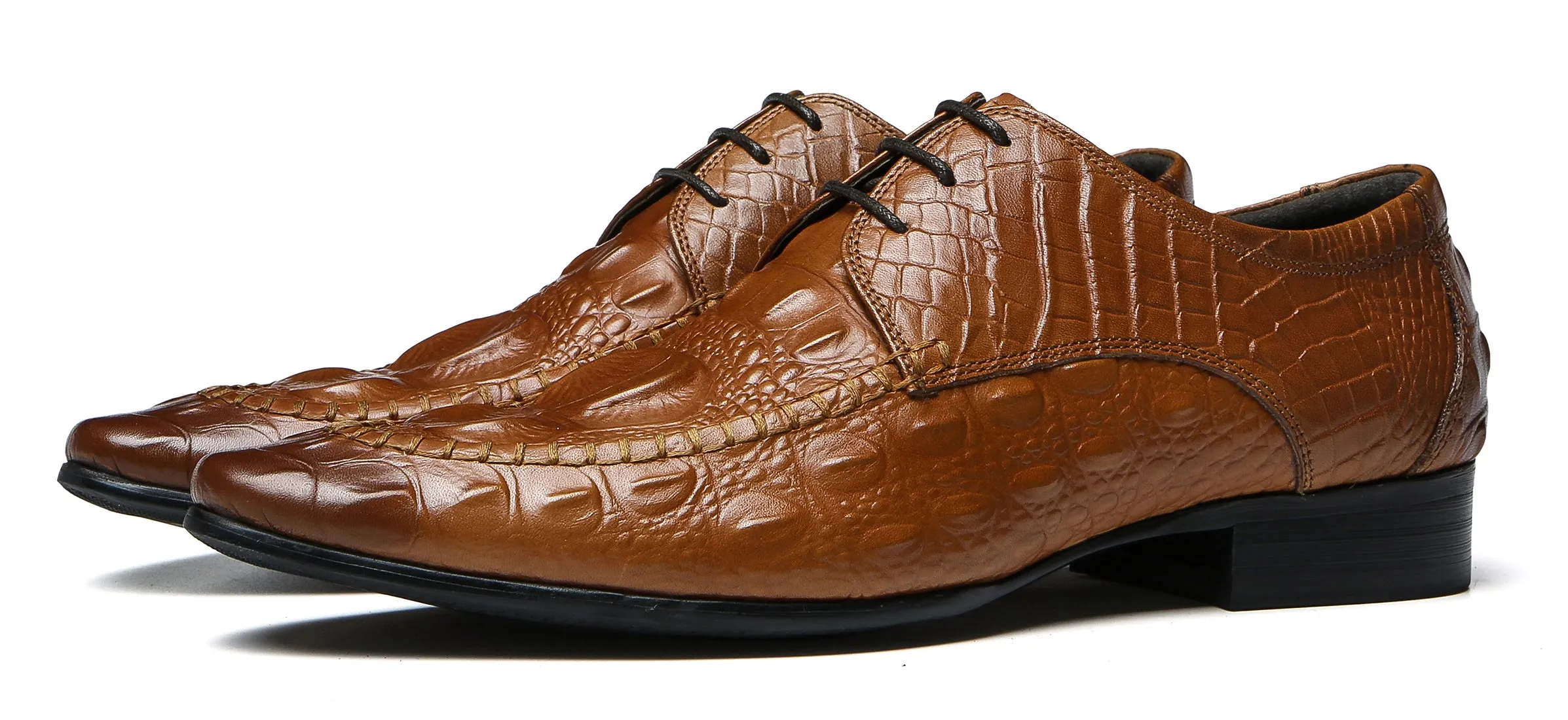 Men's Wing Tip Lace-up Leather Derby