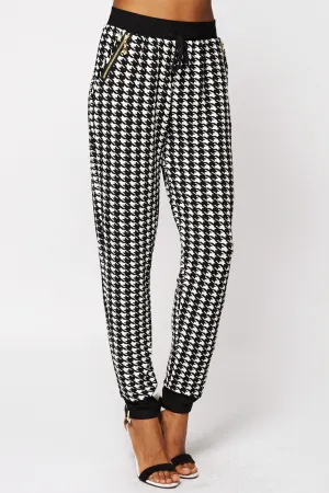 Monochrome Dogtooth Checked Joggers