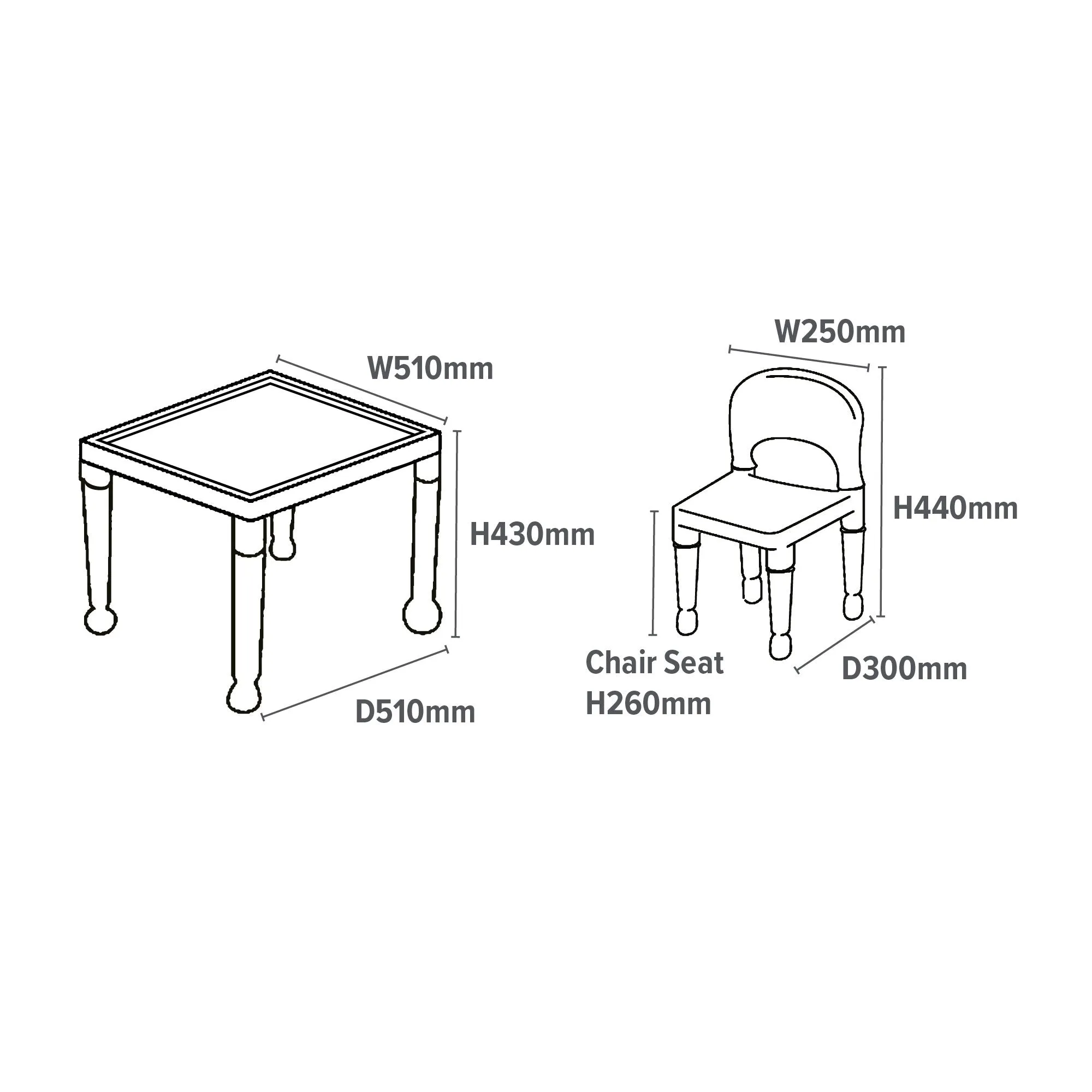 Multi-Coloured Table & 4 Chairs Set