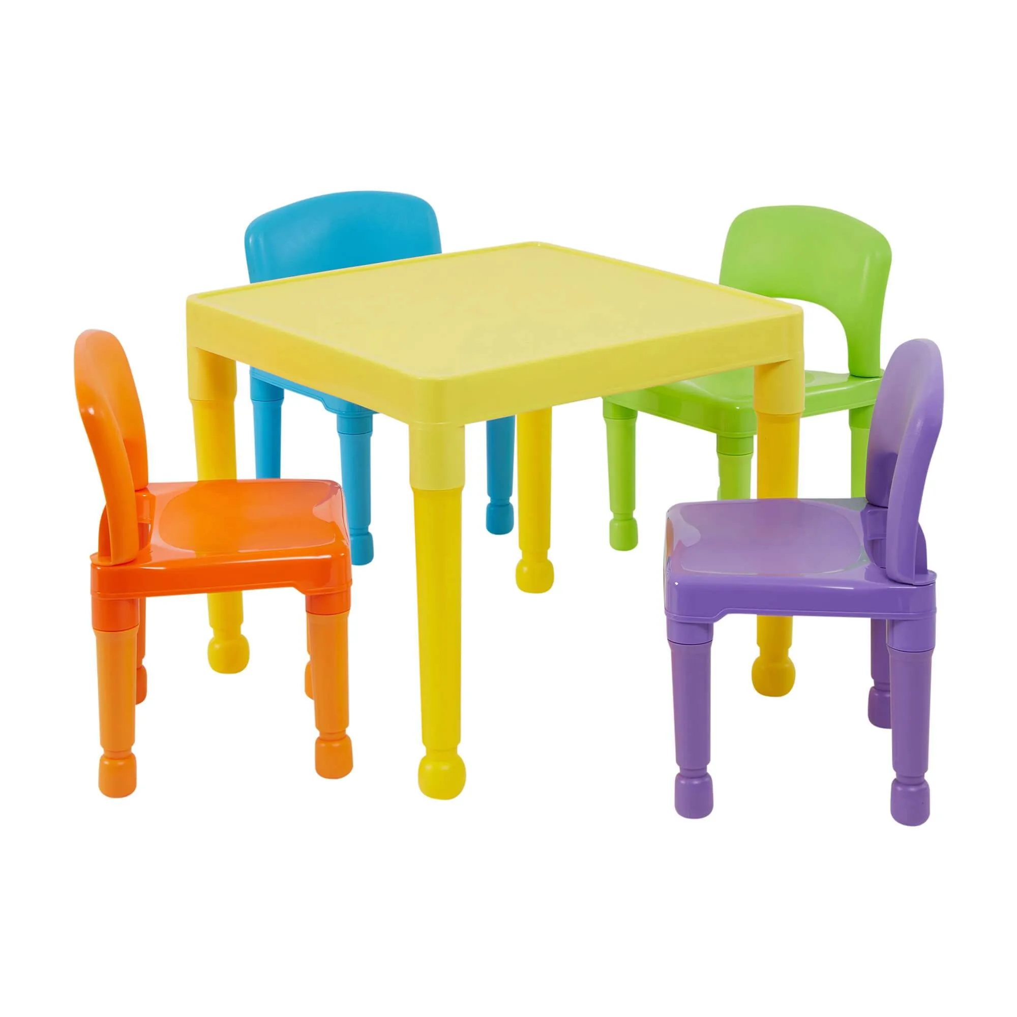 Multi-Coloured Table & 4 Chairs Set