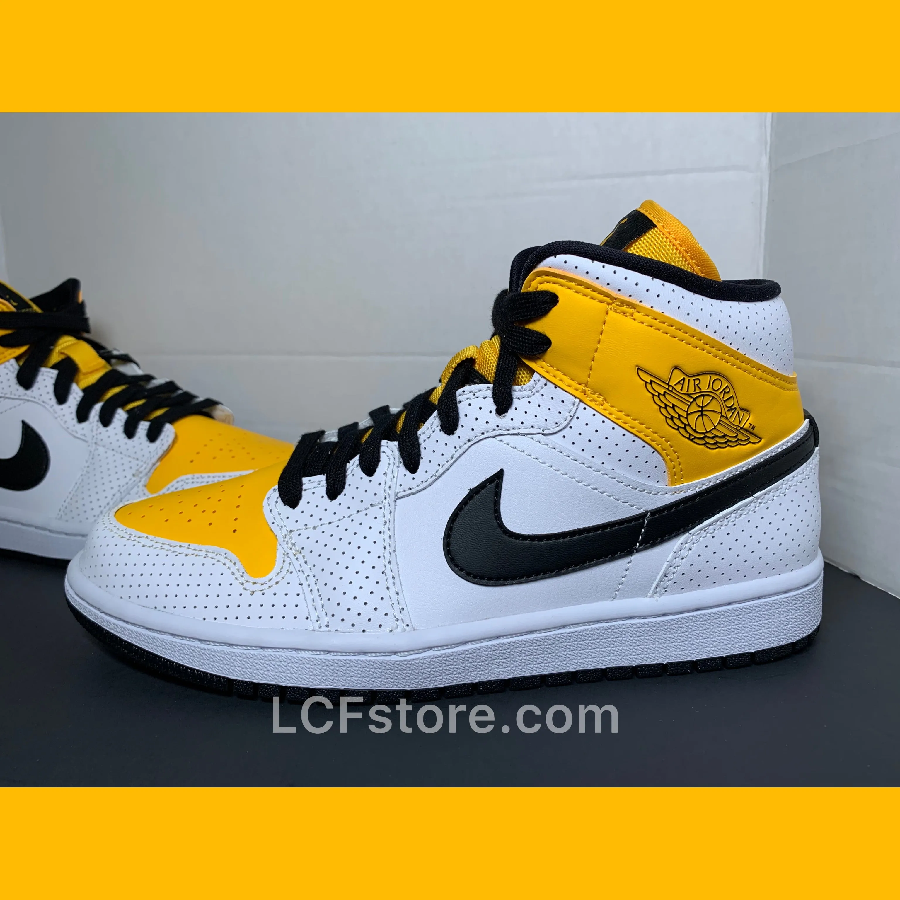 Nike Air Jordan 1 Mid 'Perforated - White University Gold'