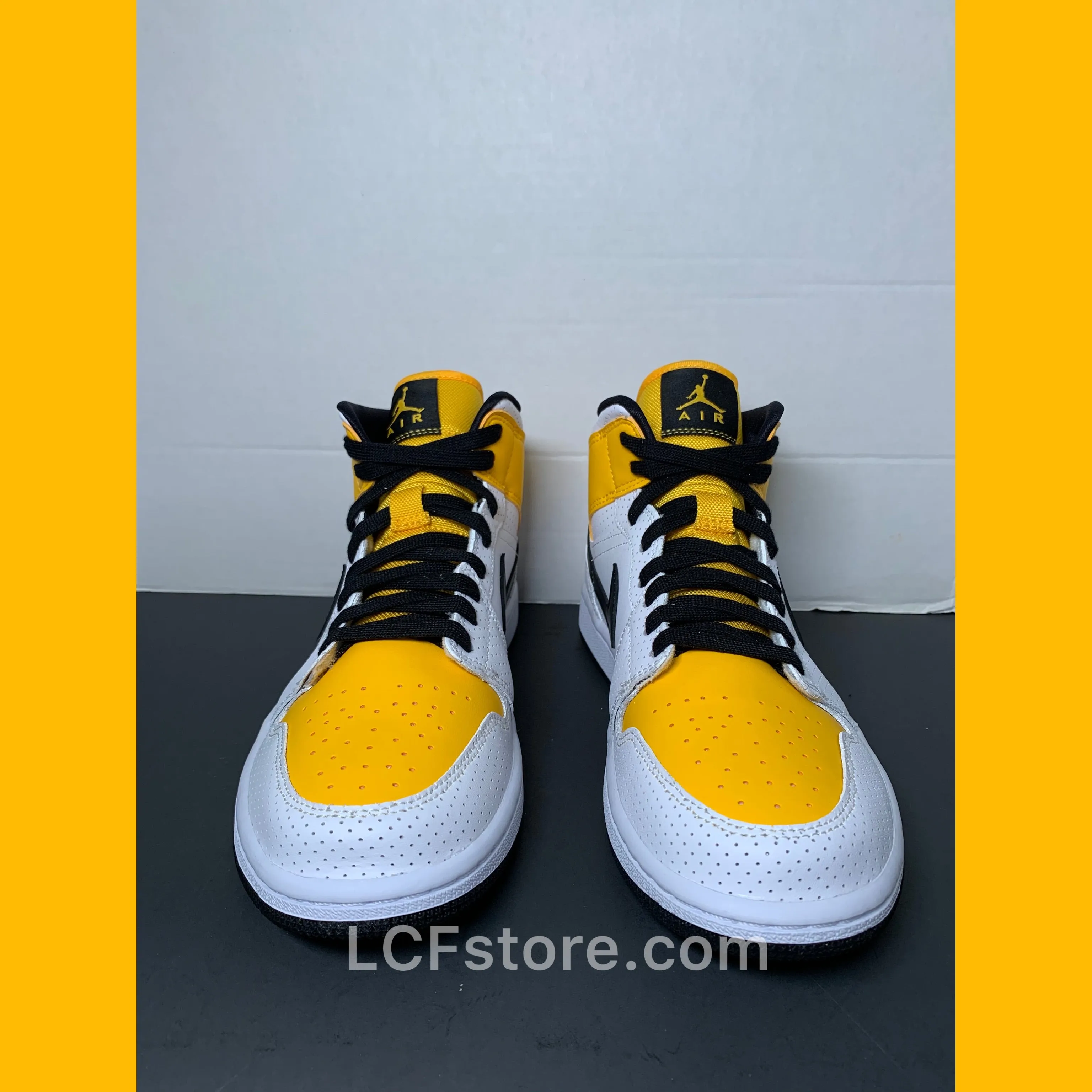 Nike Air Jordan 1 Mid 'Perforated - White University Gold'
