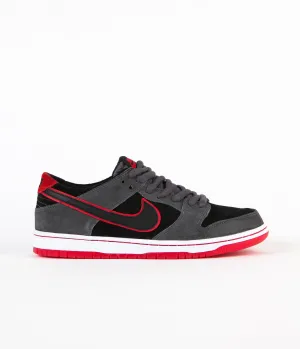 Nike SB Dunk Low Pro Ishod Wair Shoes - Dark Grey / Black - University Red - White